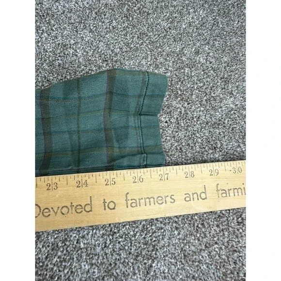 Sundance Ankle Pants Womens Size 2 Sage‎ Green Plaid Linen Blend High Waist - Picture 10 of 12